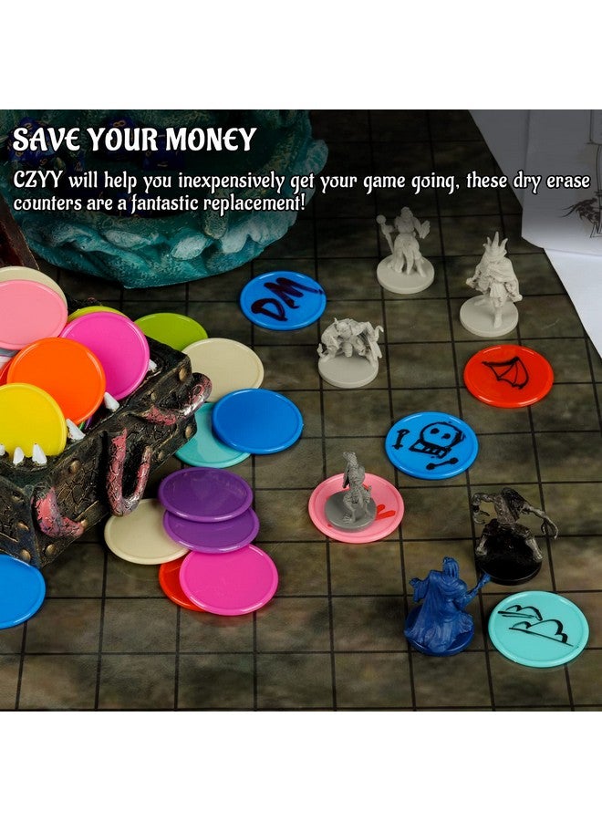 CZYY DND Wet & Dry Erase Tokens Set of 100 Colorful Blank Counters - 1.5" Customizable & Reusable Game Discs for Dungeons & Dragons, MTG, Bingo Clips and Any Tabletop RPGs - Image 5