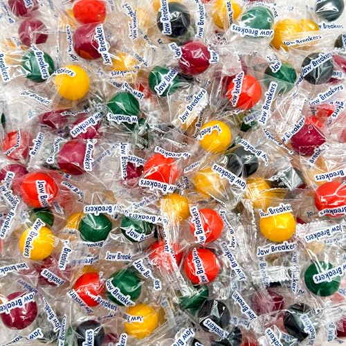 LAETAFOOD Jawbreakers Hard Candy  2 Pound Bag  Approx 150 Count  Individually Wrapped Candy  Assorted Fruit Flavored Retro Candies for Buffets  Party Favors - Image 1
