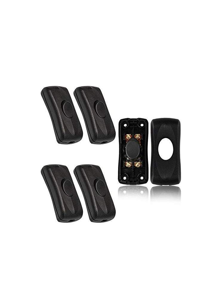 SYOSI - 5 Pcs Inline Switch for Lamps - Black Cord Appliance Switch, Rated 2A 250V - Easy Installation for DIY Lighting Projects - Image 1