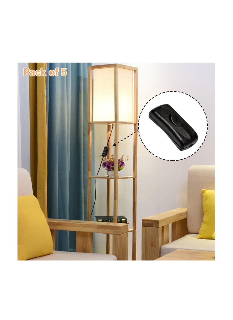 SYOSI - 5 Pcs Inline Switch for Lamps - Black Cord Appliance Switch, Rated 2A 250V - Easy Installation for DIY Lighting Projects - Image 1