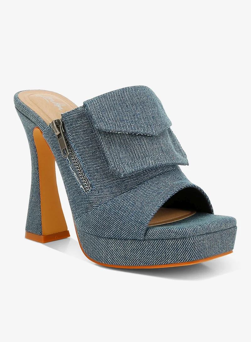 London Rag  Denim Pouch Detail Sandals for Women | Best Price UAE