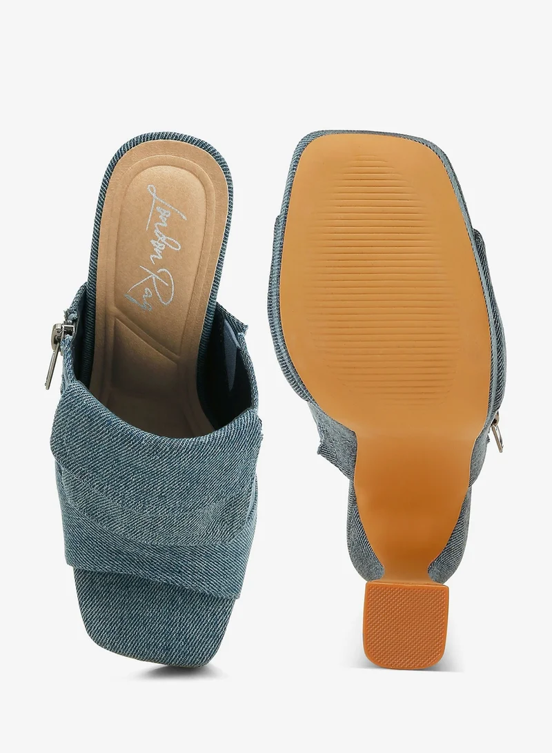 London Rag  Denim Pouch Detail Sandals for Women | Best Price UAE