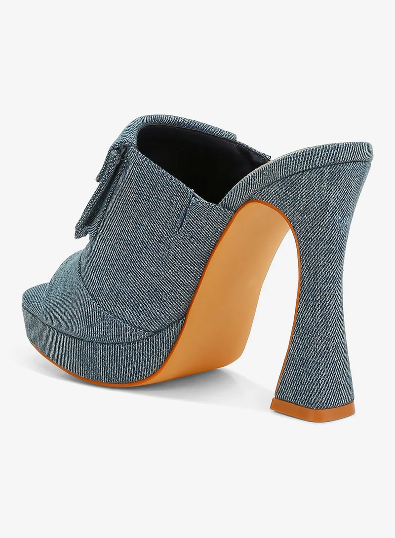 London Rag  Denim Pouch Detail Sandals for Women | Best Price UAE