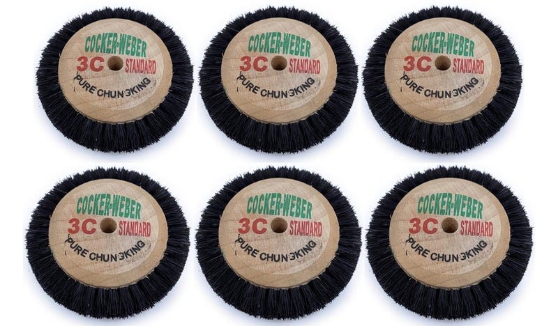 Aone 3C Circular Brush 3 Row Hard Bristles Wheels 6 pcs Pure Chungking Wooden Hub Multipurpose for Dental Work, Jewellery Making & Repair, Watchmaking, Model Making & Hobby Crafts DIY - Image 1