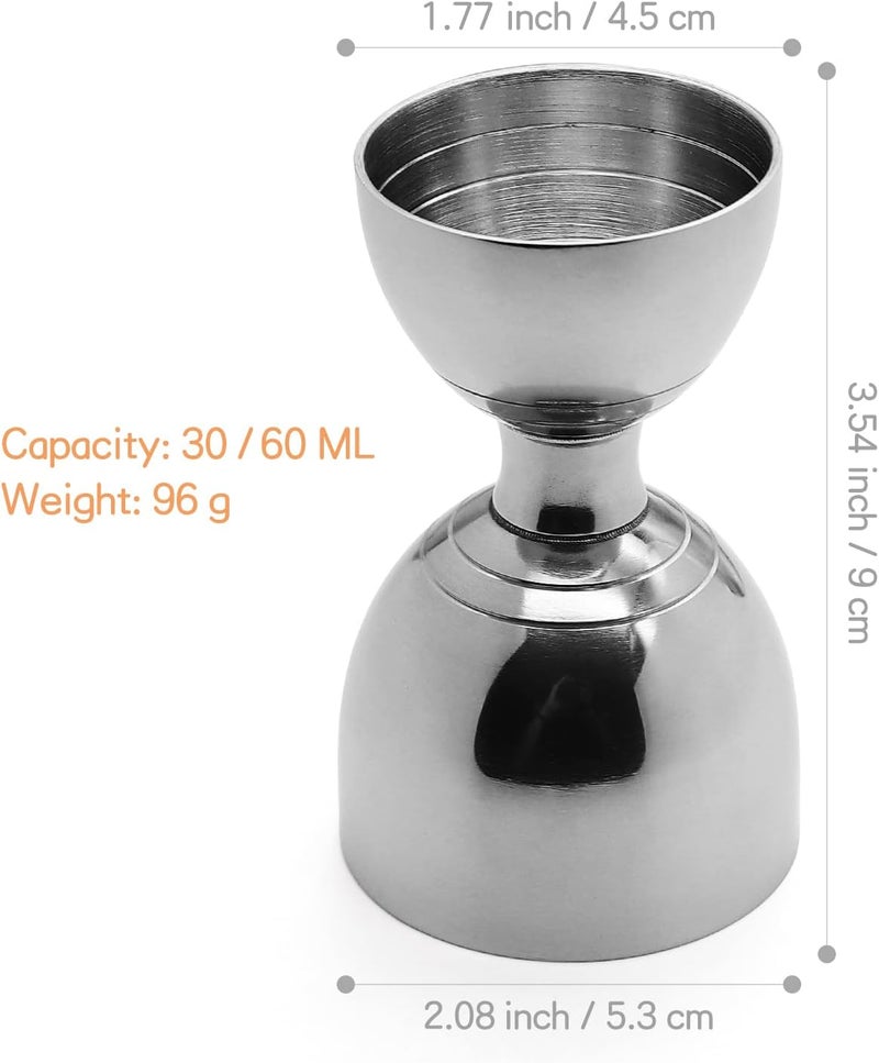 Aten Bell Jigger Stainless Steel Bar Tool,Double head wine measuring device, Cocktail Measuring Jigger, Stainless Steel Measuring Tool for Bartenders With 0.5oz, 1oz, 1.5oz and 2oz Measuring Marks - Image 2