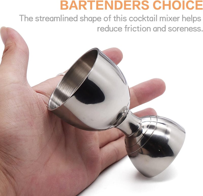 Aten Bell Jigger Stainless Steel Bar Tool,Double head wine measuring device, Cocktail Measuring Jigger, Stainless Steel Measuring Tool for Bartenders With 0.5oz, 1oz, 1.5oz and 2oz Measuring Marks - Image 3