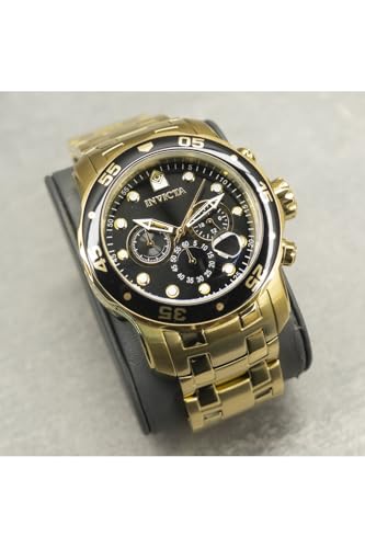 Invicta ساعة إنفيكتا للرجال 0072 مجموعة برو دايفر كرونوغراف مطلية بالذهب عيار 18 قيراط - Image 2