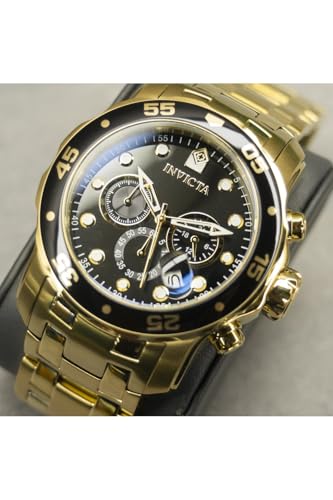 Invicta ساعة إنفيكتا للرجال 0072 مجموعة برو دايفر كرونوغراف مطلية بالذهب عيار 18 قيراط - Image 5