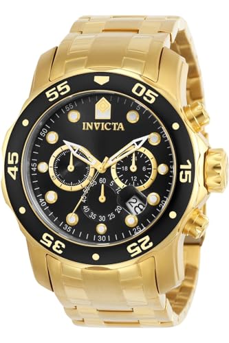 Invicta ساعة إنفيكتا للرجال 0072 مجموعة برو دايفر كرونوغراف مطلية بالذهب عيار 18 قيراط - Image 1