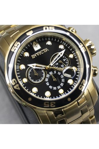 Invicta ساعة إنفيكتا للرجال 0072 مجموعة برو دايفر كرونوغراف مطلية بالذهب عيار 18 قيراط - Image 3