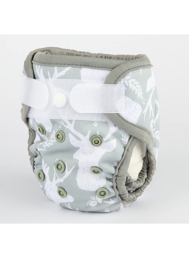 Sigzagor Newborn Baby Cloth Diaper Cover Nappy Hook and Loop (Grey Deer) - Image 1