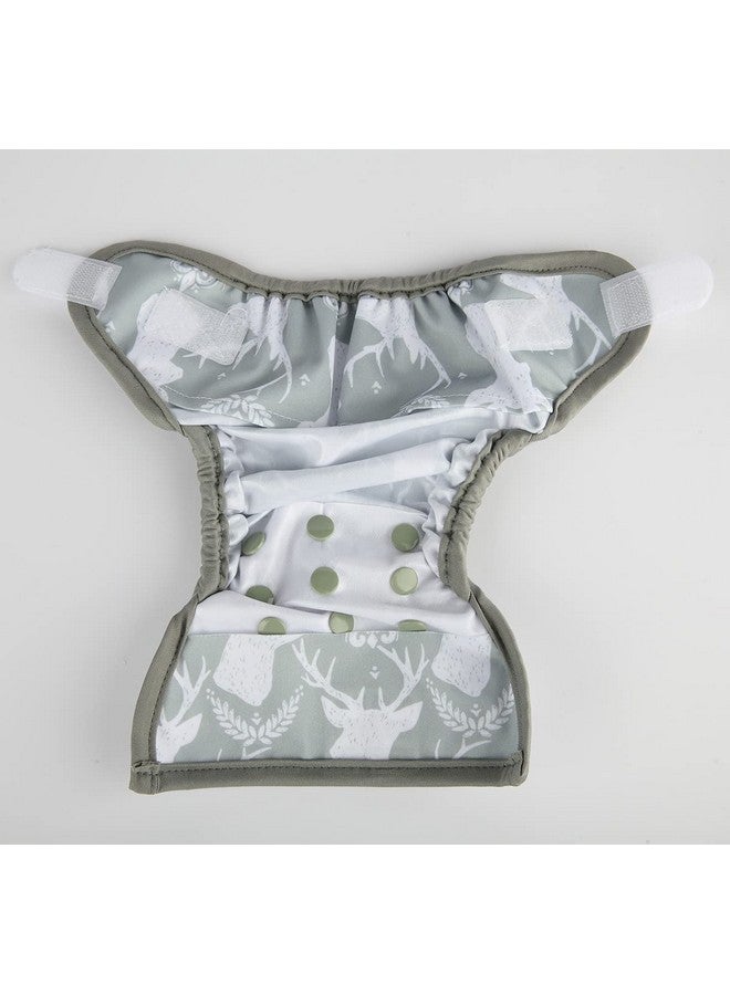 Sigzagor Newborn Baby Cloth Diaper Cover Nappy Hook and Loop (Grey Deer) - Image 3