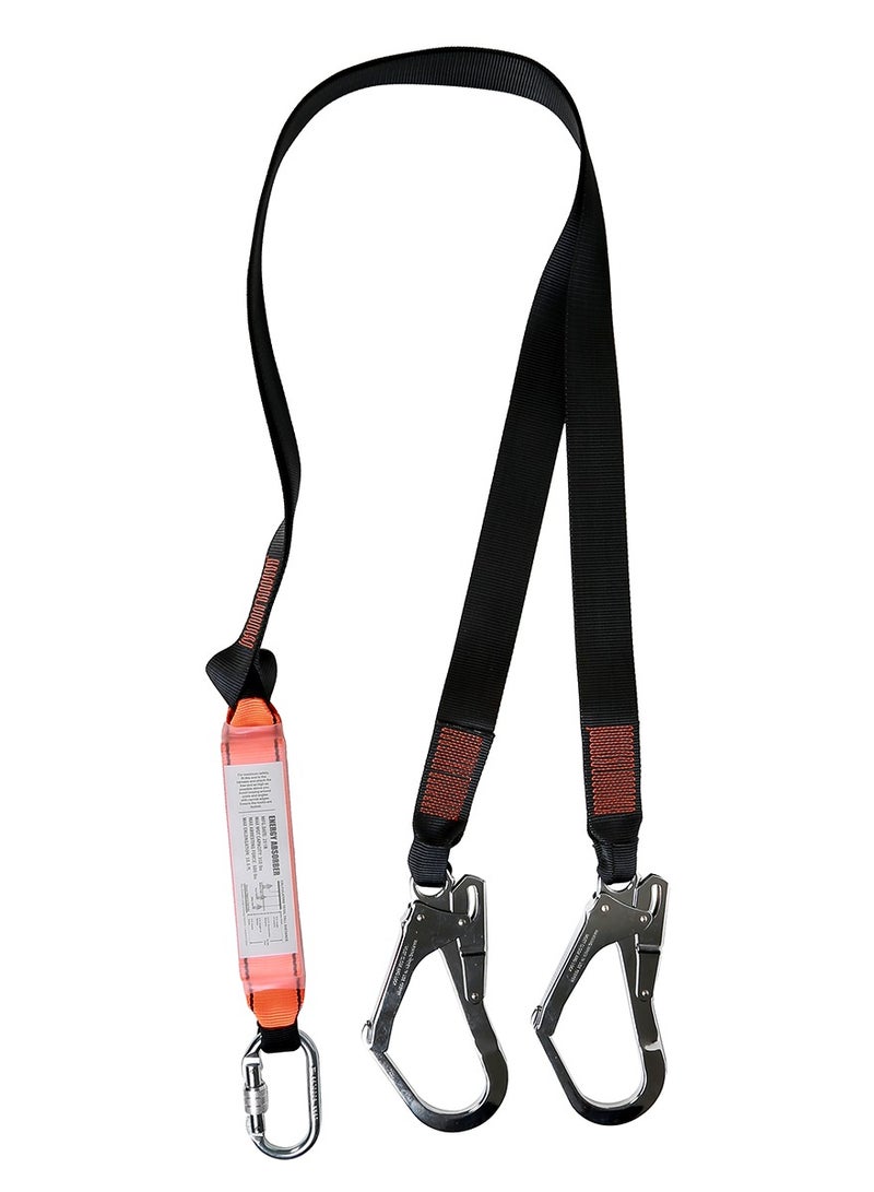KSEIBI Safety Shock Absorbing Lanyard Webbing with Single Hook, Fall Protection, External Shock Absorber, Heavy-Duty Webbing for Roofer, Construction, Scaffolding PPE, Safety Tools Tested to EN 352. - Image 5