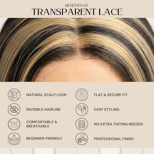 Paradise 28” Full Lace Front Wig for Women & Girls – Realistic Hairline, Long Synthetic Wig – Attach With Glue And Clips (Golden Highlights, 28, Curly) - Image 2