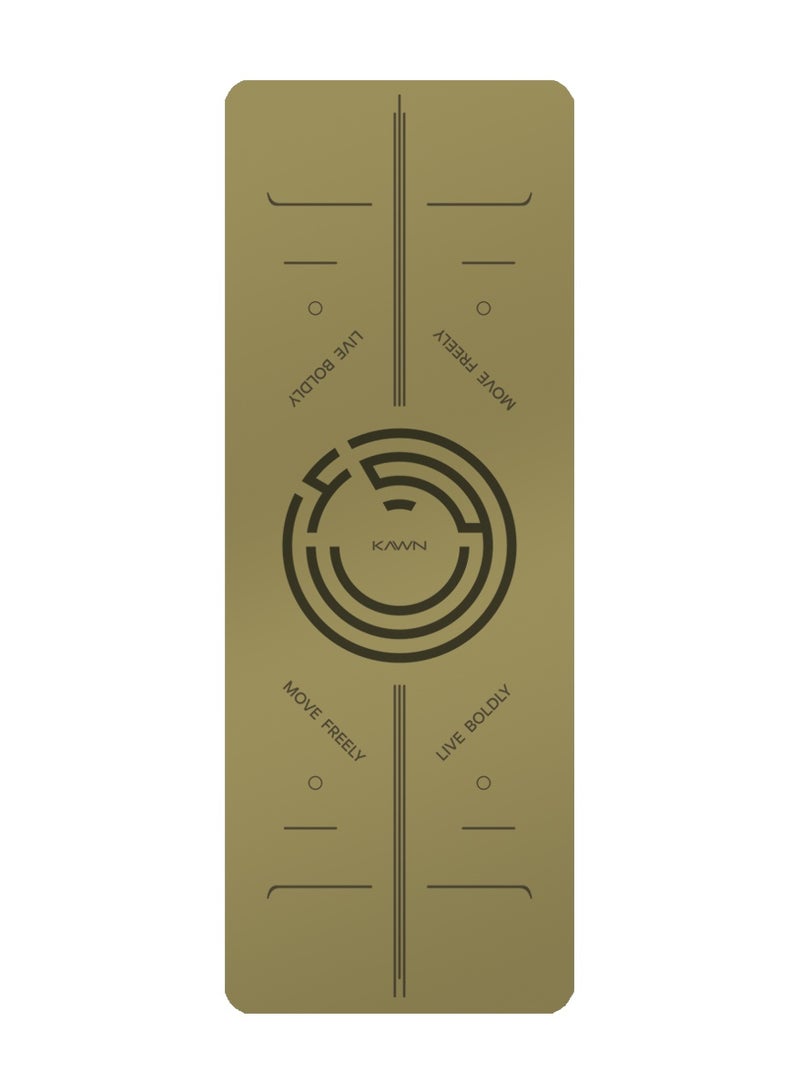 KAWN.YOGA Gold Mat. Non-Slip. Strap Included. High Performance Material Exercise Mat Ideal For Hiit, Plates, Yoga And Other Workouts - Image 1