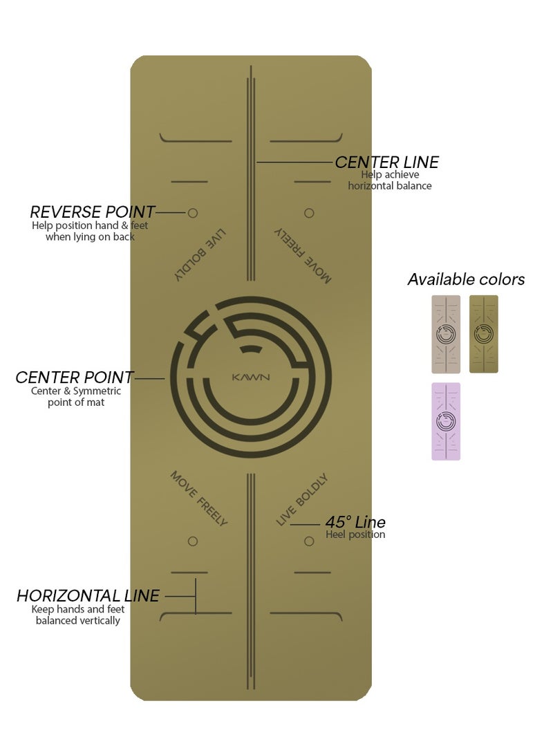 KAWN.YOGA Gold Mat. Non-Slip. Strap Included. High Performance Material Exercise Mat Ideal For Hiit, Plates, Yoga And Other Workouts - Image 2