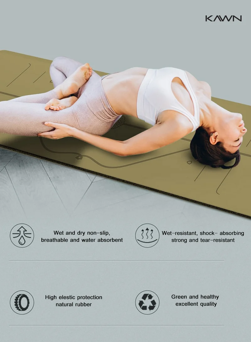 KAWN.YOGA Gold Mat. Non-Slip. Strap Included. High Performance Material Exercise Mat Ideal For Hiit, Plates, Yoga And Other Workouts