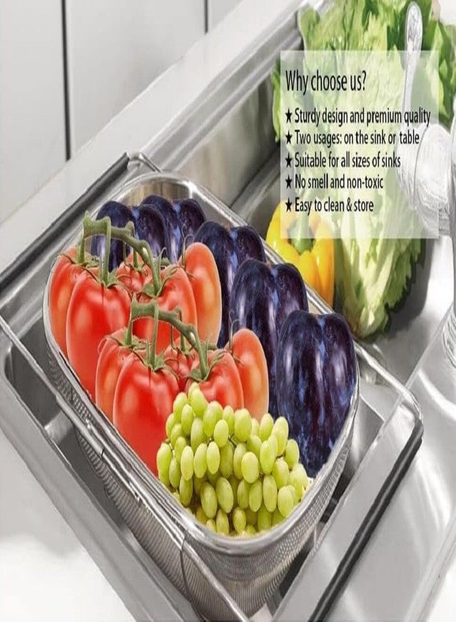 GOMNIK Stainless Steel Dish Rack with Drip Tray & Spoon Holder – Dish Drainer Basket for Kitchen Sink Countertop, Drying Stand for Plates, Bowls & Utensils (Medium) - Image 2