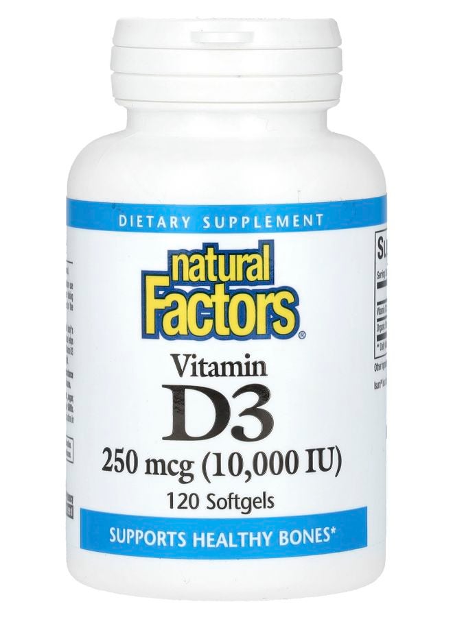 Vitamin D3 250 mcg (10000 IU) 120 Softgels