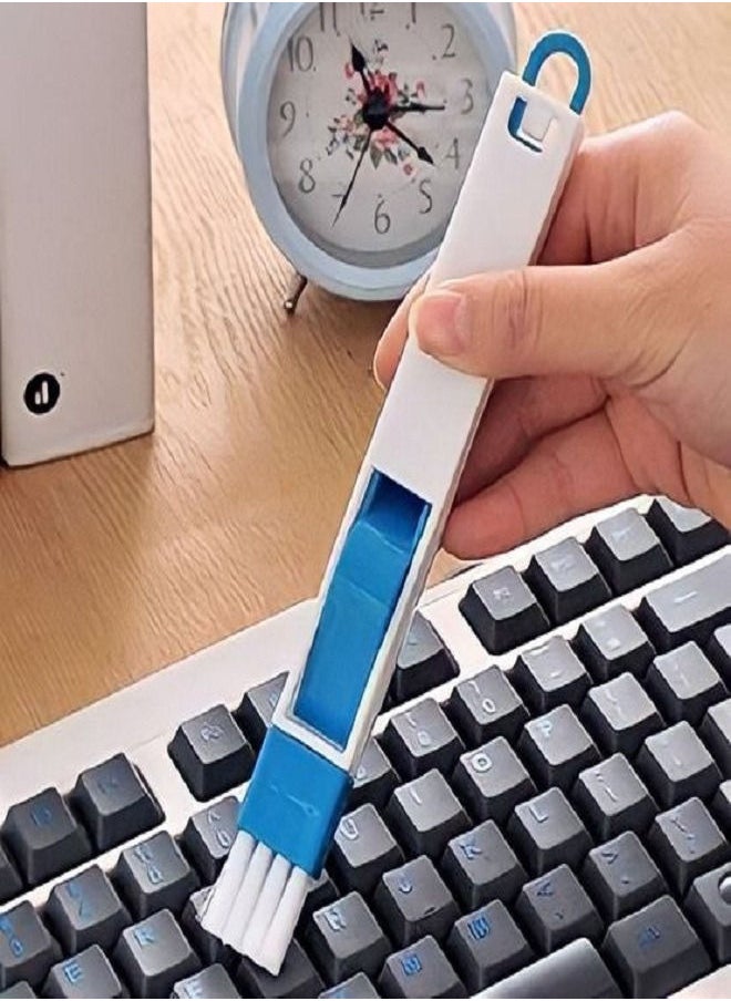 Generic - 2-In-1 Multipurpose Detachable Window Door Track Groove Corner Keyboard Slot Cleaning Brush With Dustpan Set MultiColour - Image 1