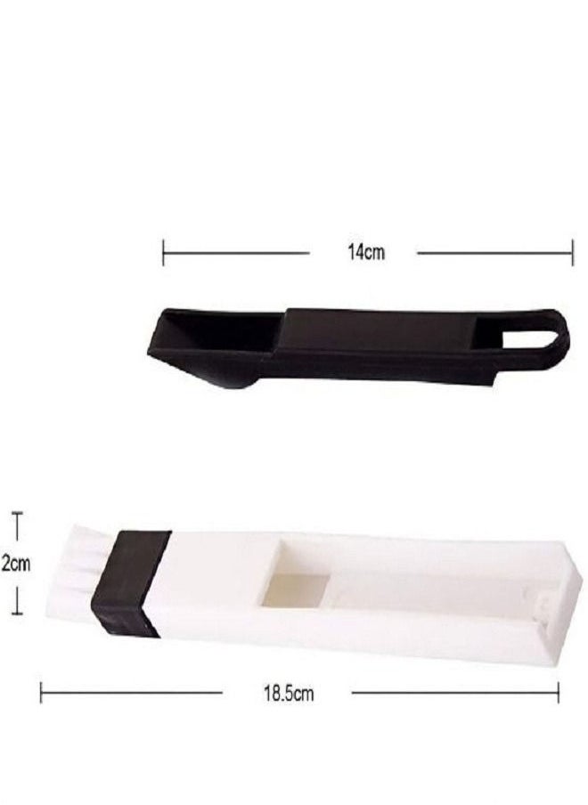 Generic - 2-In-1 Multipurpose Detachable Window Door Track Groove Corner Keyboard Slot Cleaning Brush With Dustpan Set MultiColour - Image 1
