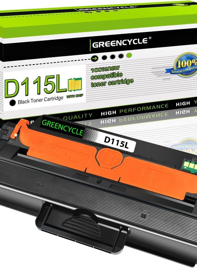GREENCYCLE 1 Pack MLT-D115L D115L Black Toner Cartridge Compatible for Samsung SL-M2880FW Laser Printer - Image 1