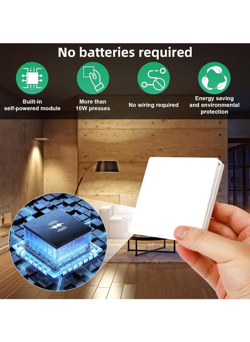 Generic Wireless Lights Switch Kit 10A 250V, Wireless RF433 Remote Control Switch with Easy-to-Install Receiver, No Wiring, Self-powered Switch Remote Control, IP44 Waterproof RF Switch and Receiver  - Image 3