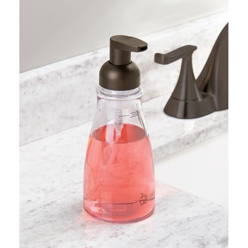 InterDesign iDesign Clear and Bronze InterDesign Plastic Foaming Soap Pump Dispenser Holds 14 oz. for Kitchen, Bathroom, Sink, Vanity, 3" x 3" x 7.5", Pack of 1 - Image 4
