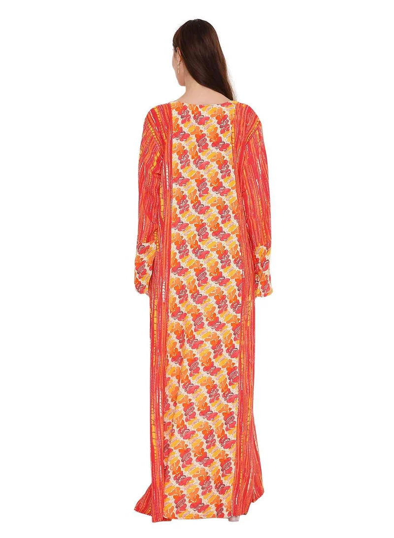 هانا آند سارا long arabic kaftan jalabia dress in unique flowery print