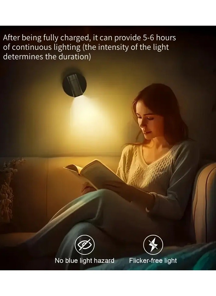 Yalla Pick 360°Magnetic LED Spotlight,Rechargeable LED Reading Light, Touch Adjustable Brightness, Suitable for Bedroom Bedside, Cabinet, Living Room, Desk, Bar Decoration, Birthday - Image 3