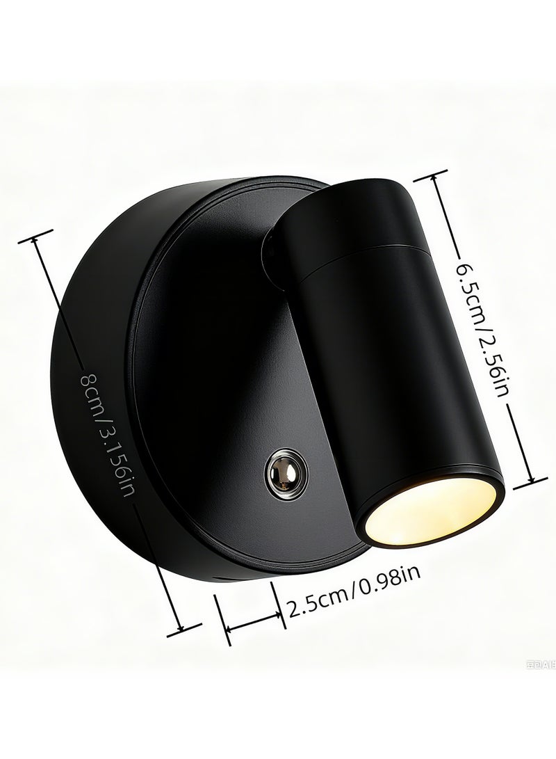 Yalla Pick 360°Magnetic LED Spotlight,Rechargeable LED Reading Light, Touch Adjustable Brightness, Suitable for Bedroom Bedside, Cabinet, Living Room, Desk, Bar Decoration, Birthday - Image 2