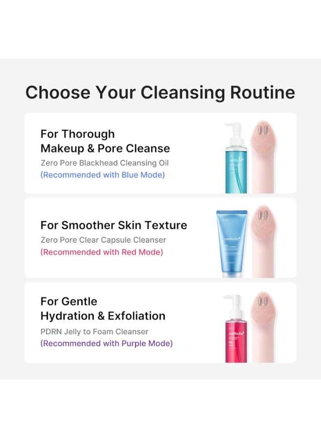 Medicube Mini Booster Pro Plus Cleansing Device Set | 2-in-1 Facial Cleansing, Skincare Device | Pore, Makeup, Excess Sebum Care | Portable Skincare Booster with 3 Modes | Korean Facial Device, Pink - Image 2