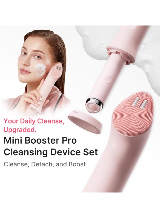 Medicube Mini Booster Pro Plus Cleansing Device Set | 2-in-1 Facial Cleansing, Skincare Device | Pore, Makeup, Excess Sebum Care | Portable Skincare Booster with 3 Modes | Korean Facial Device, Pink - Image 3
