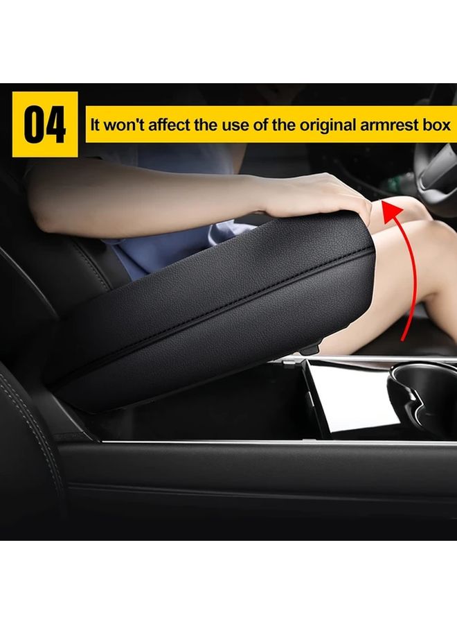 Black Armrest Console Cover Compatible with Ford Explorer 2011 2012 2013 2014 2015 2016 2017 2018 2019 - Image 5