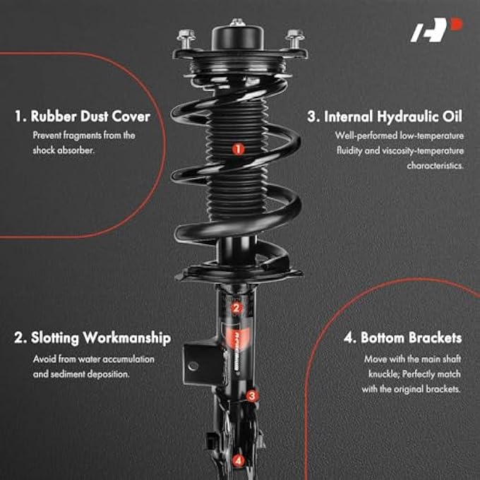 A-Premium Front Complete Struts With Coil Springs Assembly Compatible With Hyundai Sonata 2011 2012 2013 2014 2Pc Set - Image 4