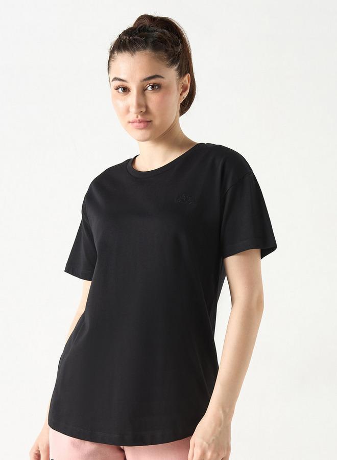 كابا تيشيرت بياقة ضيقة وأكمام قصيرة وتطريزات شعار من كابا - Image 1