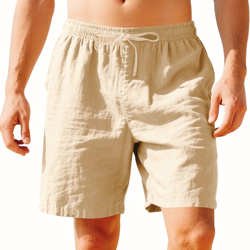 Summer Men'S Shorts Linen Thin Beach Casual Loose Five-Point Shorts For Men - Image 1