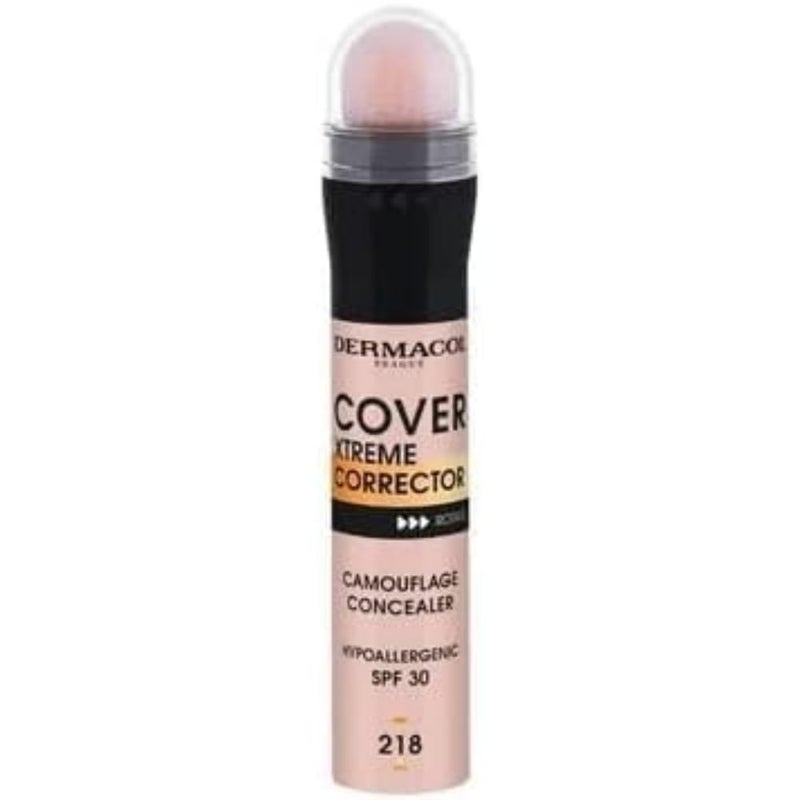 Dermacol  Cover Xtreme Corrector Contour Stick Long Lasting NonAllergenic Liquid Contour with SPF30 High Coverage Light Formula Corrector Concealer Makeup for AcneProne Skin No 4 218