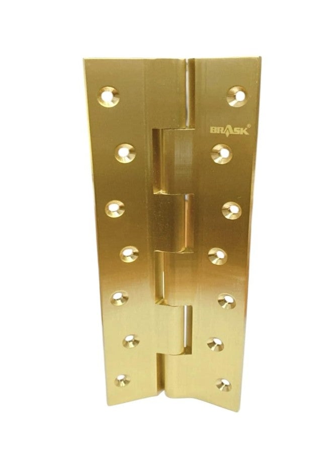 BRASK Brass Railway Hinges 8" x 1.1/4" x 5/32 (200 mm x 32 mm x 4 mm) Heavy Duty Brass Door Hinges (Golden Satin, 3) - Image 2