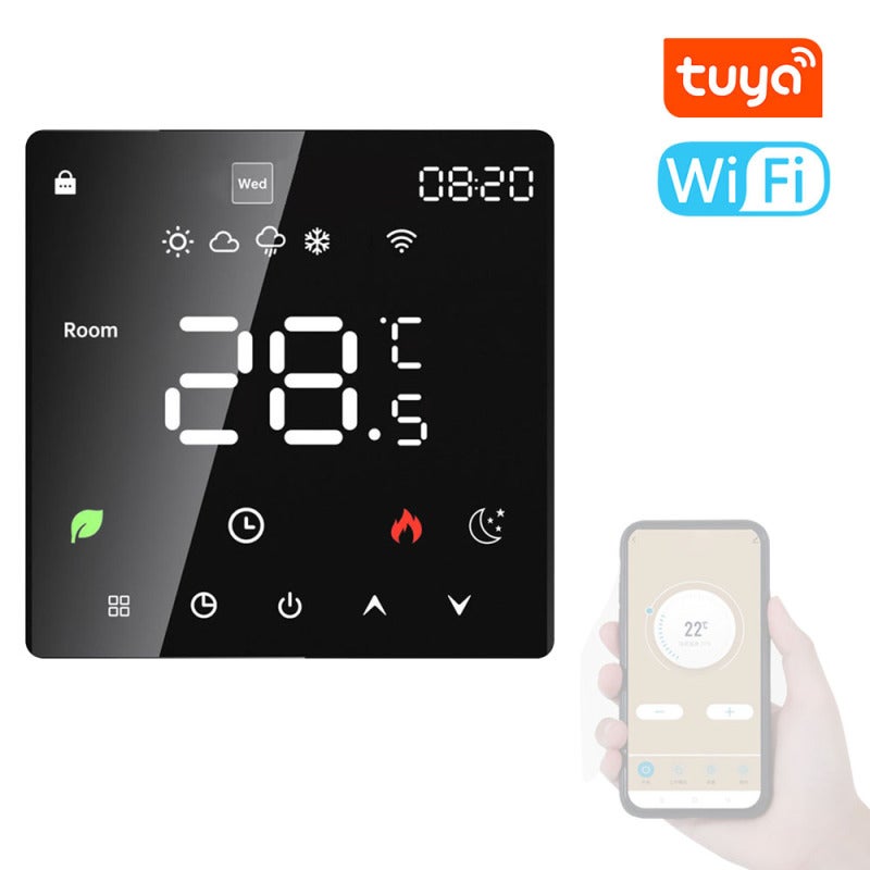 Wifi Temperature Controller 3.5-Inch Large LCD Display - Weekly Programmable Smart Thermostat With Child Lock For Home Electric Heating - Image 1