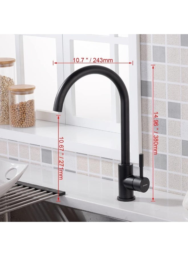 Kitchen Tap, High Spout Sink Mixer, Stainless, Black, Kitchen Mixer Tap, Faucet - Image 5