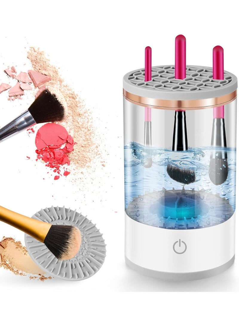 زيسكوير منظف ​​ومجفف فرش المكياج الكهربائي - غسالة فرش أوتوماتيكية للتنظيف العميق والتجفيف السريع، أداة تجميل قابلة لإعادة الشحن عبر USB لفرش الأساس وأحمر الخدود والبودرة - Image 1