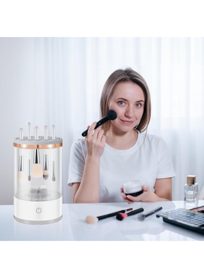 زيسكوير منظف ​​ومجفف فرش المكياج الكهربائي - غسالة فرش أوتوماتيكية للتنظيف العميق والتجفيف السريع، أداة تجميل قابلة لإعادة الشحن عبر USB لفرش الأساس وأحمر الخدود والبودرة - Image 2