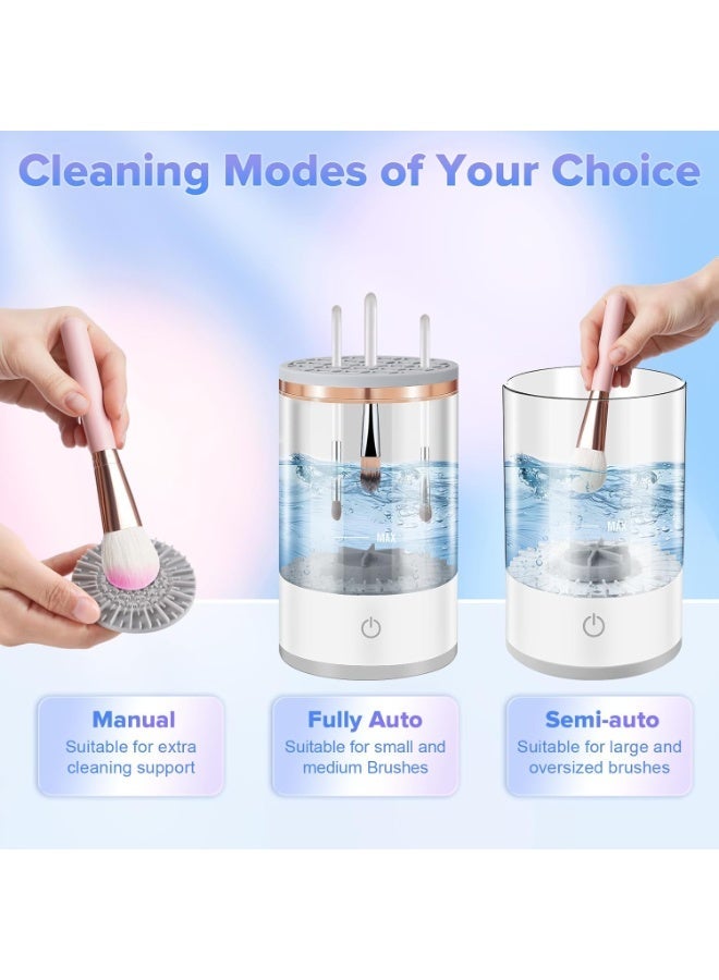 زيسكوير منظف ​​ومجفف فرش المكياج الكهربائي - غسالة فرش أوتوماتيكية للتنظيف العميق والتجفيف السريع، أداة تجميل قابلة لإعادة الشحن عبر USB لفرش الأساس وأحمر الخدود والبودرة - Image 5