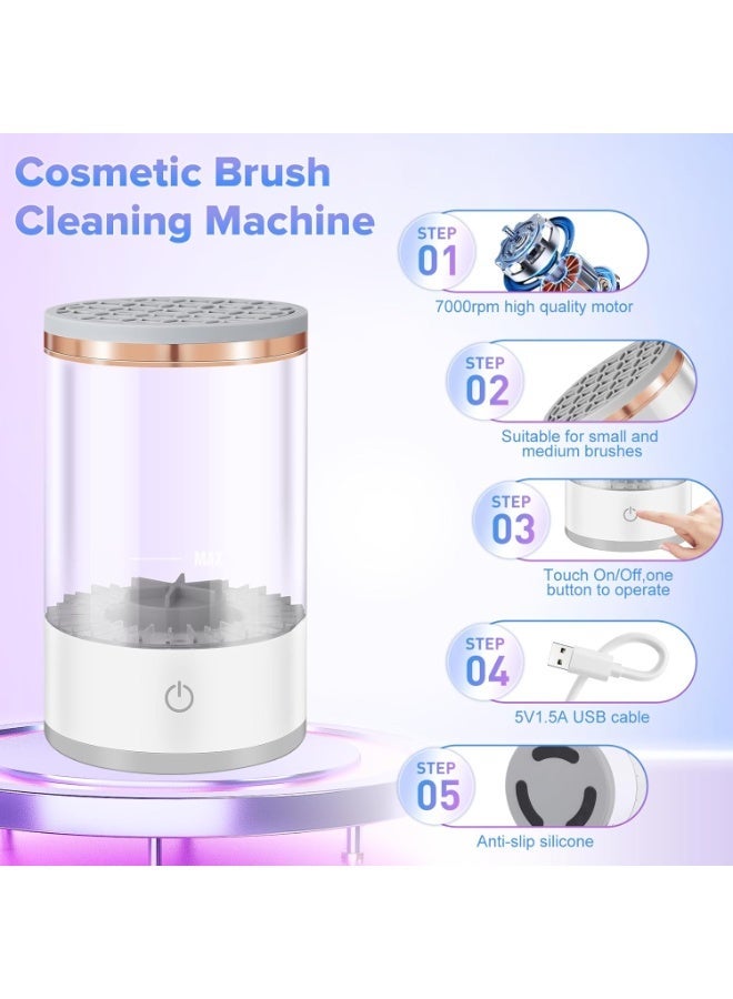 زيسكوير منظف ​​ومجفف فرش المكياج الكهربائي - غسالة فرش أوتوماتيكية للتنظيف العميق والتجفيف السريع، أداة تجميل قابلة لإعادة الشحن عبر USB لفرش الأساس وأحمر الخدود والبودرة - Image 4