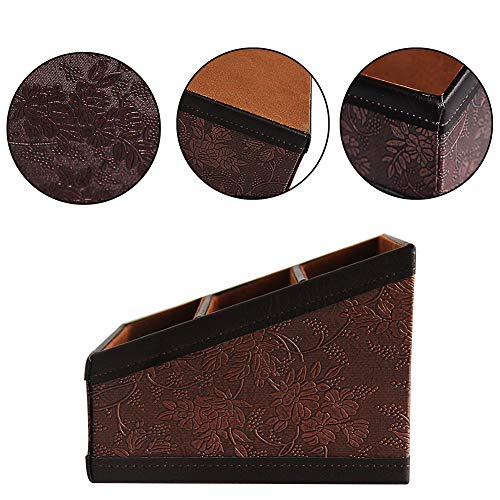 Daixers PU Leather Remote Control Holder Storage Container for TV Remote Phone Caddy Eyeglasses - Image 3