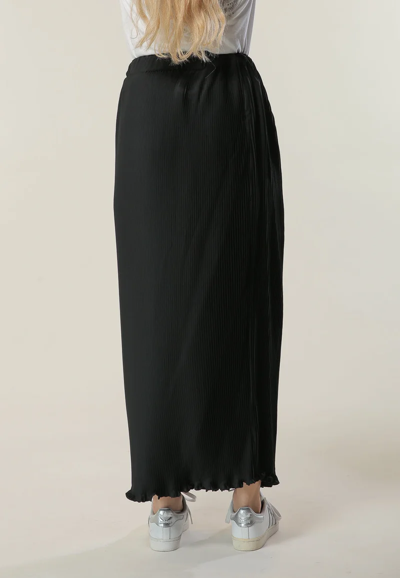 Moistreet Pleated High Waist Maxi Skirt