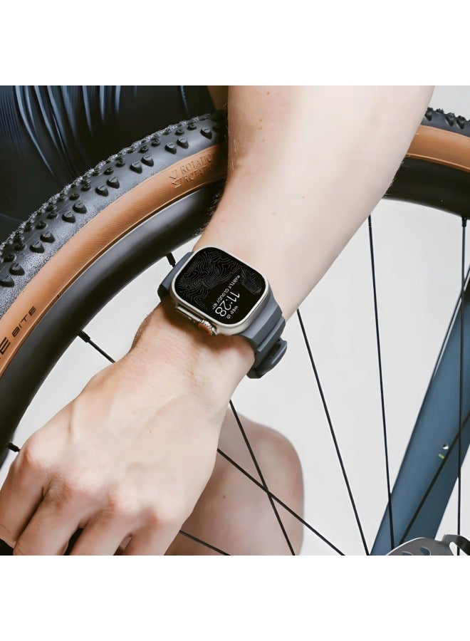 For Iwatch Ultra1/2 For Apple Watch S10 Wild Trail Silicone For Apple Watch 49mm Strap-Color:Sunlight Yellow-Dimensions:42/44/45/46/49mm Titanium Buckle  - Image 4