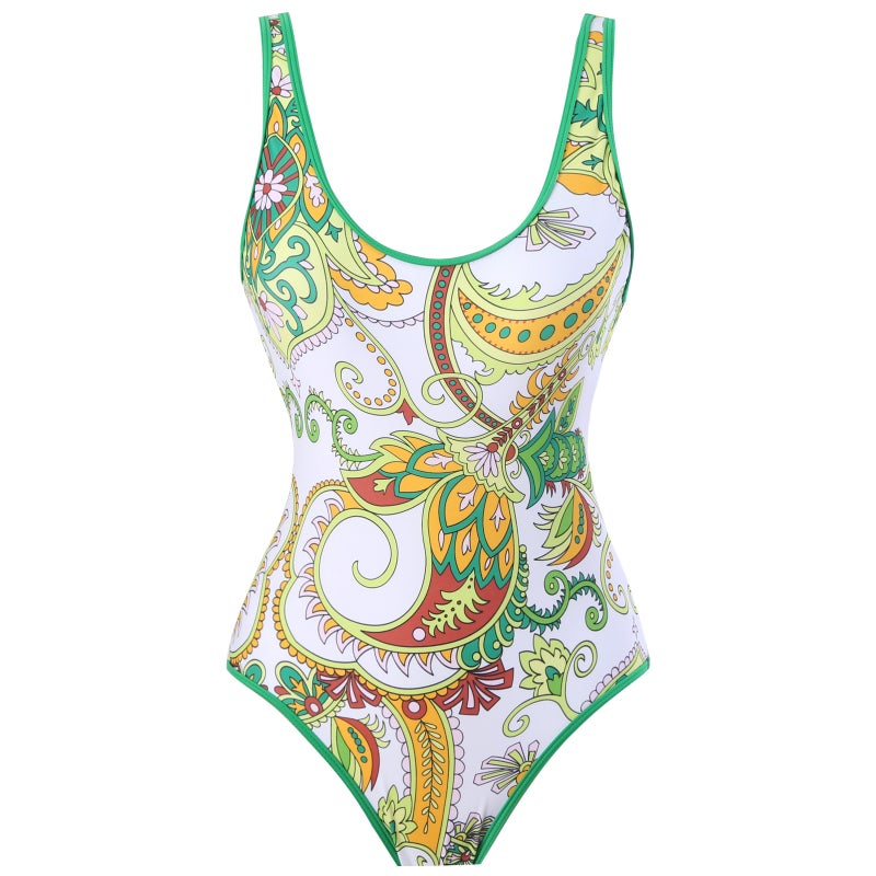 Fashion Sunscreen Gauze Dress Vintage Printed Vacation Swimsuit Explosions - Image 1