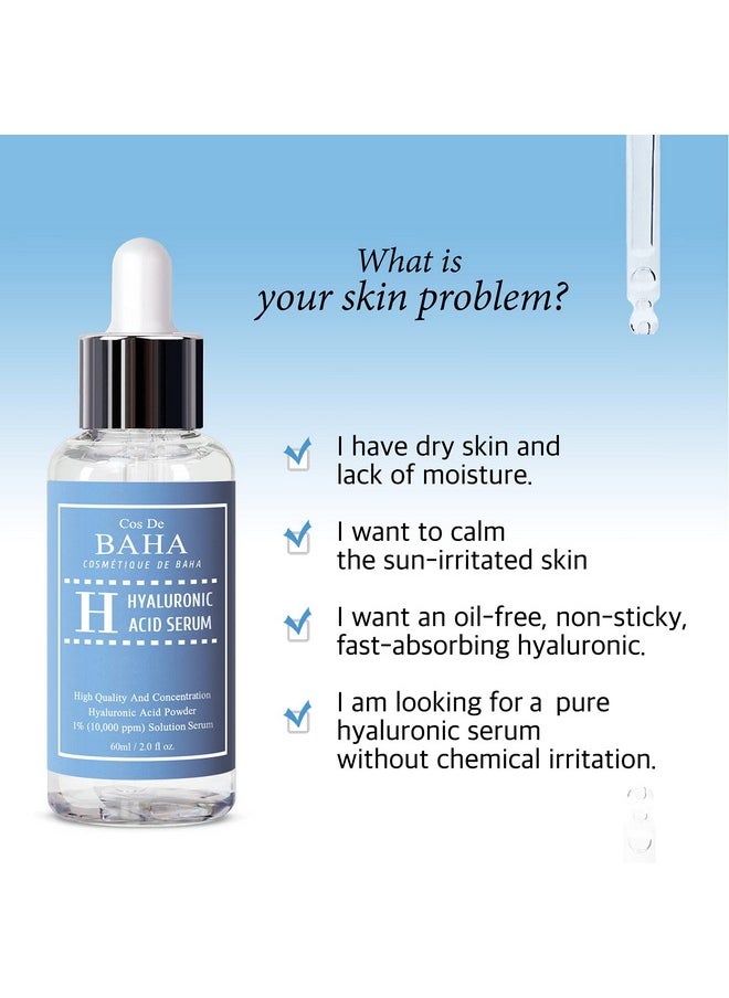 Cos De BAHA Pure Hyaluronic Acid 1% Powder Serum For Face 10000Ppm Fine Line + Intense Hydration + Facial Moisturizer + Visibly Plumped Skin 2 Fl Oz  - Image 3